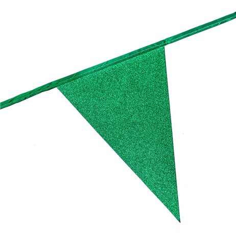 6 m. Vimpler med glitter grøn XL flag