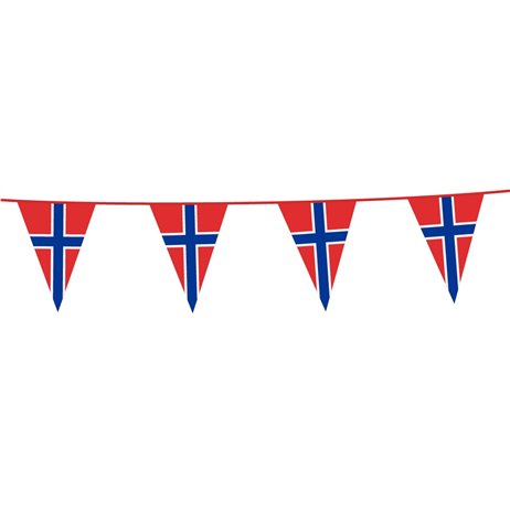 10 meter Flagkæde Norge - 15 flag 20x30 cm