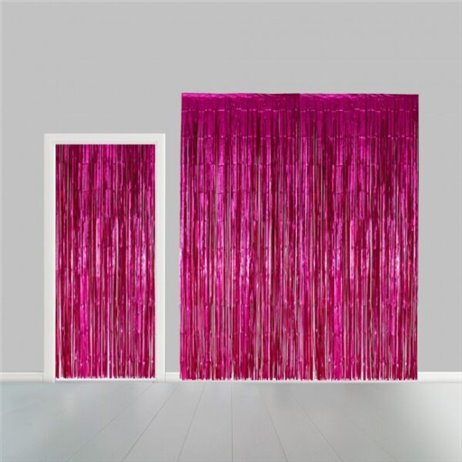 Fuchsia lametta - dørforhæng - 100x240cm