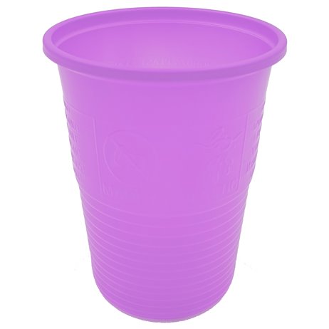 100 stk Plastbæger - lavendel 210 ml.