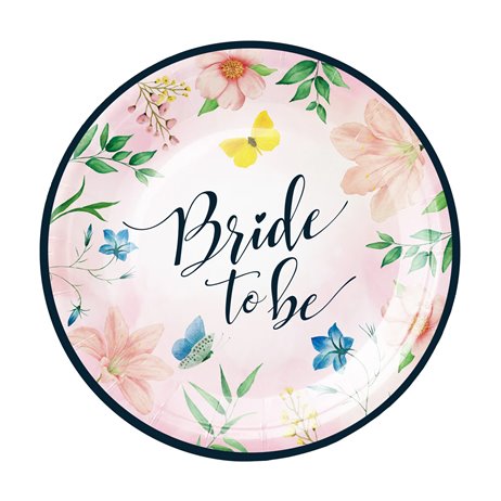 6 stk Paptallerken Bride to be - 18cm