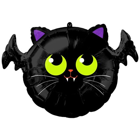 Halloween Bat kat folieballon 20"