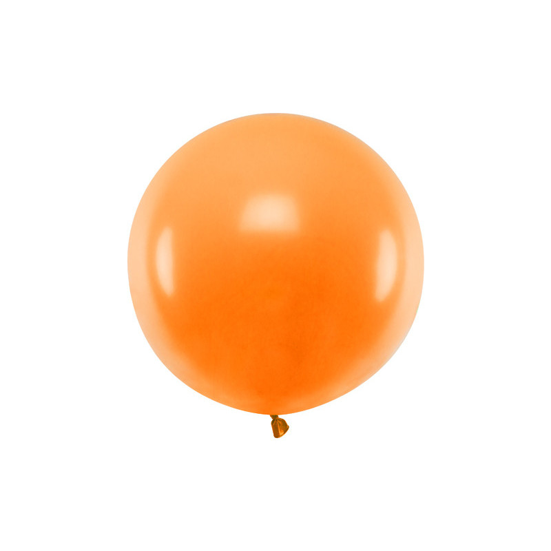 1 Stk. - 60 cm Rund Festballon i Elegant Pastel Mandarin Orange Farve