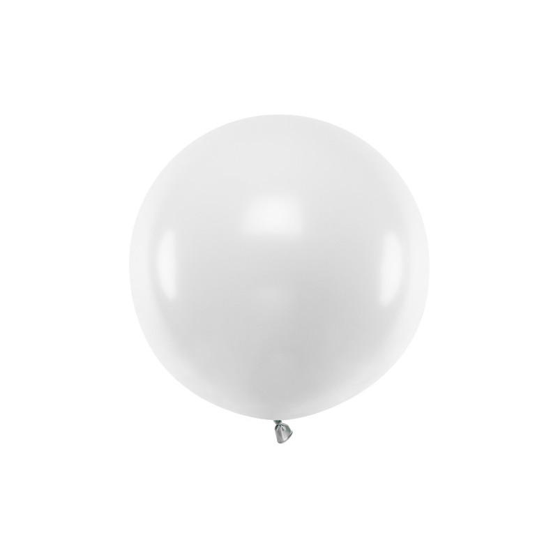 1 Stk. - 60 cm Rund Festballon i Elegant Hvid Farve