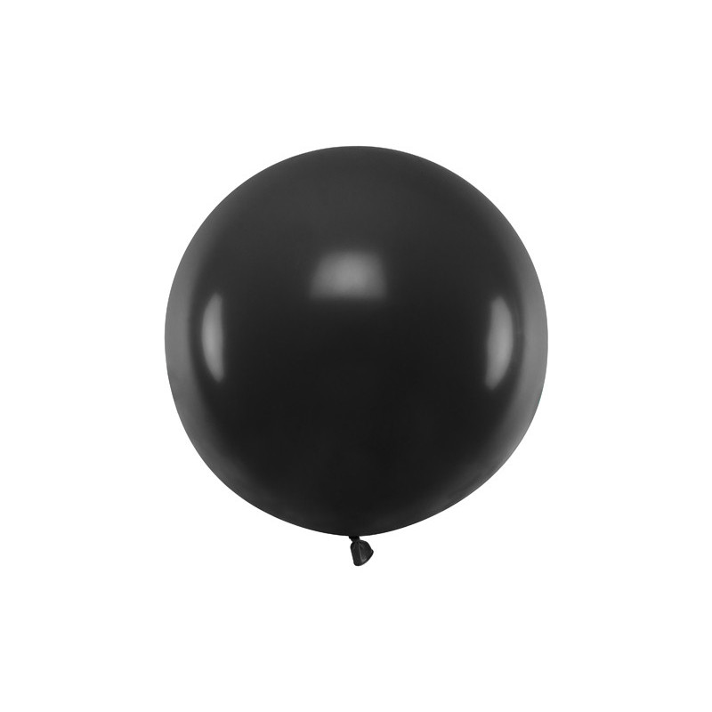 1 Stk. - 60 cm Rund Festballon i Elegant Sort Farve