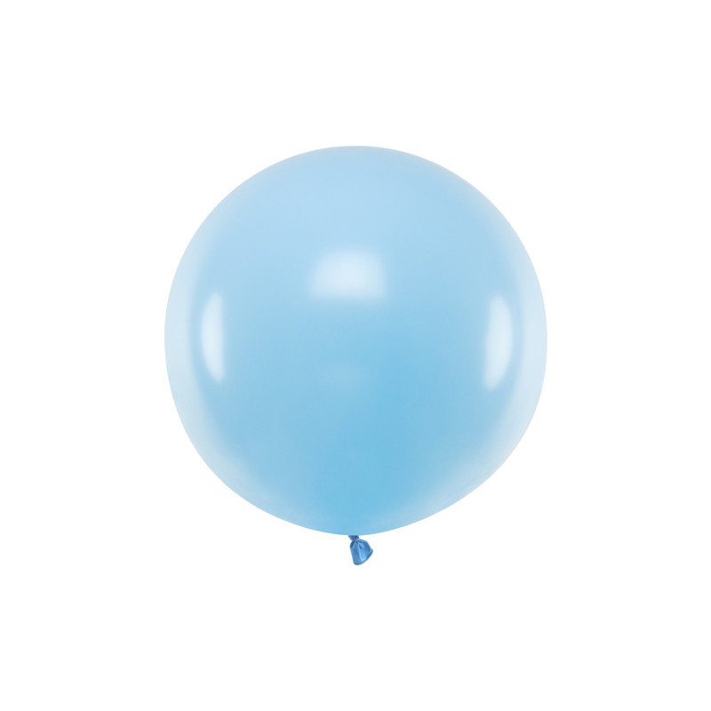 1 Stk. - 60 cm Rund Festballon i Elegant Pastel Baby Blå Farve