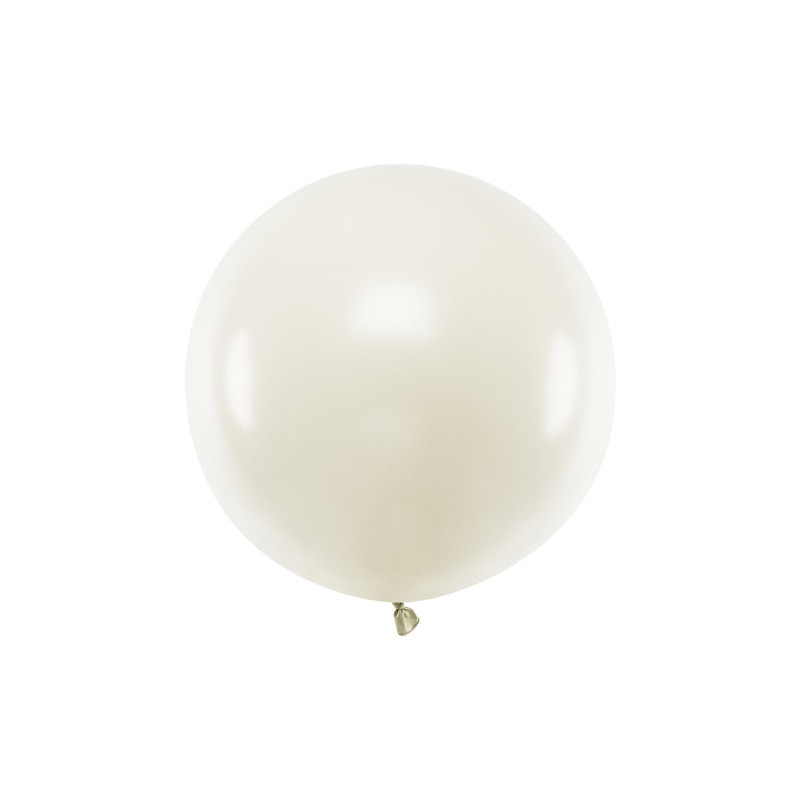 1 Stk. - 60 cm Rund Festballon i Elegant Pastel Lys Creme Farve