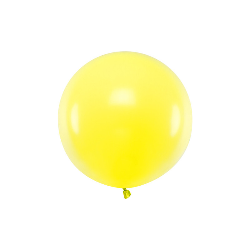 1 Stk. - 60 cm Rund Festballon i Elegant Pastel Citron Gul Farve