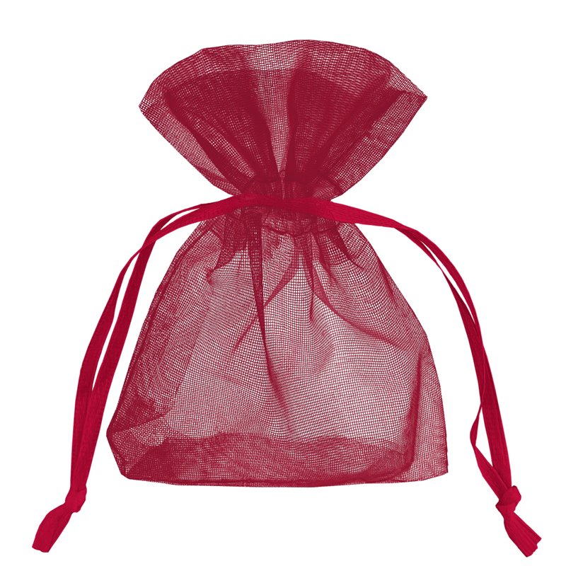 10 stk. Luksuriøse Organza- og Chiffonposer i Bordeaux 7x9 cm - Perfekt til Festdekorationer