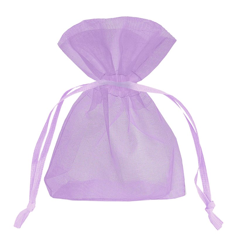 10 stk. Luksuriøse Organza- og Chiffonposer i Lavendel 7x9 cm - Perfekt til Festdekorationer