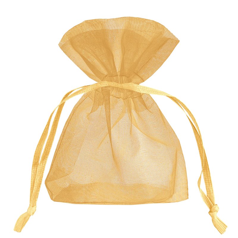 10 stk. Luksuriøse Organza- og Chiffonposer i Guld 7x9 cm - Perfekt til Festdekorationer