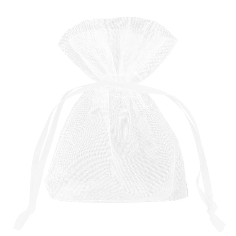 10 stk. XL Luksuriøse Organza- og Chiffonposer i Hvid, 10x15 cm - Perfekt til Festdekorationer