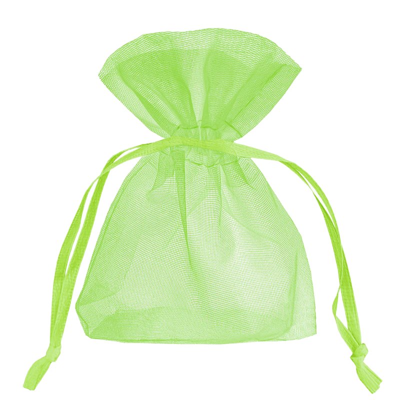 10 stk. XL Luksuriøse Organza- og Chiffonposer i Lysegrøn 10x15 cm - Perfekt til Festdekorationer