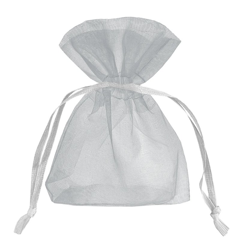 10 stk. XL Luksuriøse Organza- og Chiffonposer i Sølv 10x15 cm - Perfekt til Festdekorationer