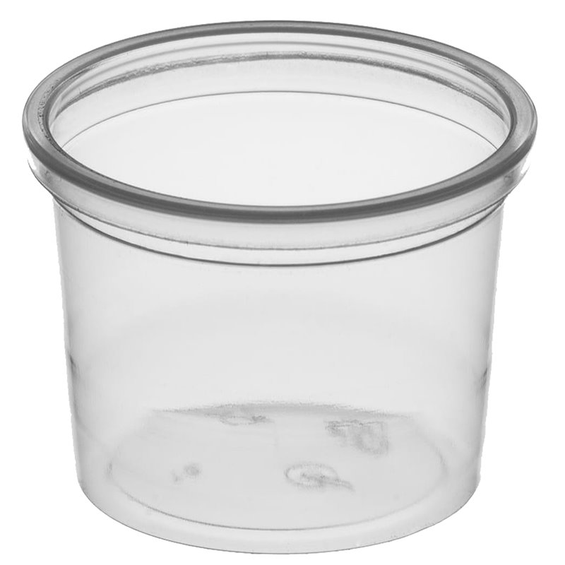 100 stk. Portionsbæger - Dressingbæger Transparent 100 ml. Ø65 mm - Genbrugelige