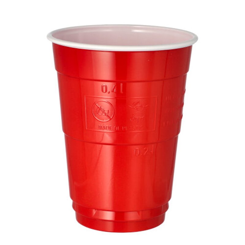 50 stk Beer Pong glas - 400 ml rød hvid drikkekopper