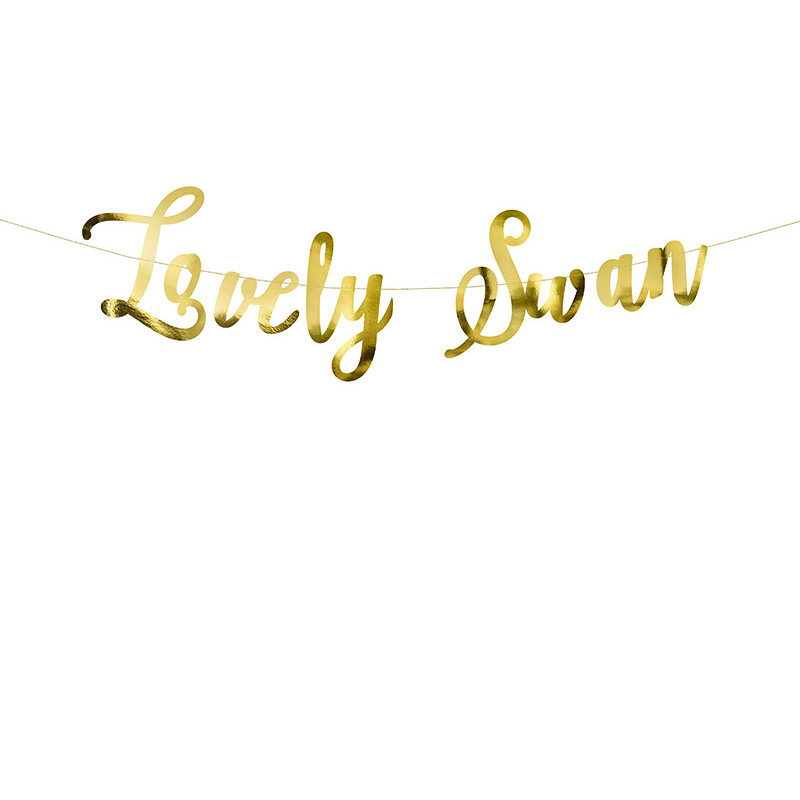 Lovely Swan banner - 64 cm - guld