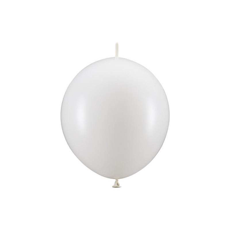 20 stk. linking balloner i pastel pure white, latex, 28 cm diameter, perfekt til fest og dekoration