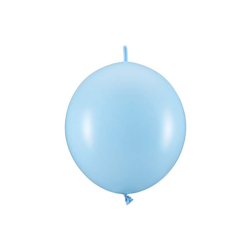 20 stk. Linking balloons pastel baby blue latex 28 cm perfekte til festdekorationer og ballonskulpturer