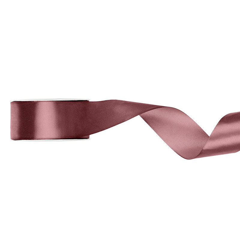 Satin Ribbon, dark dusty rose, 25mm/25m