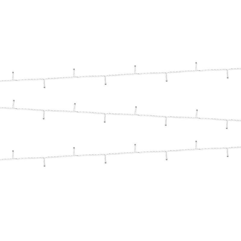 1 stk. Kold hvid LED lyskæde, 10 meter, uden UK stik, til indendørs og udendørs brug