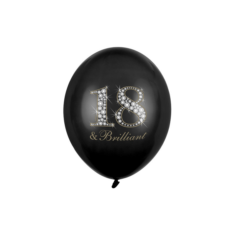 50 stk. Balloons 30cm, 18 & Brilliant, Pastel Black (1 pkt / 50 pc.)"