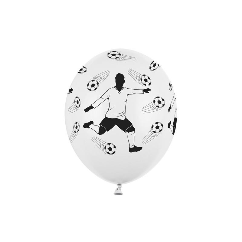 50 stk. Balloons 30cm, Footballer and balls, Pastel Pure White (1 pkt / 50 pc.)"