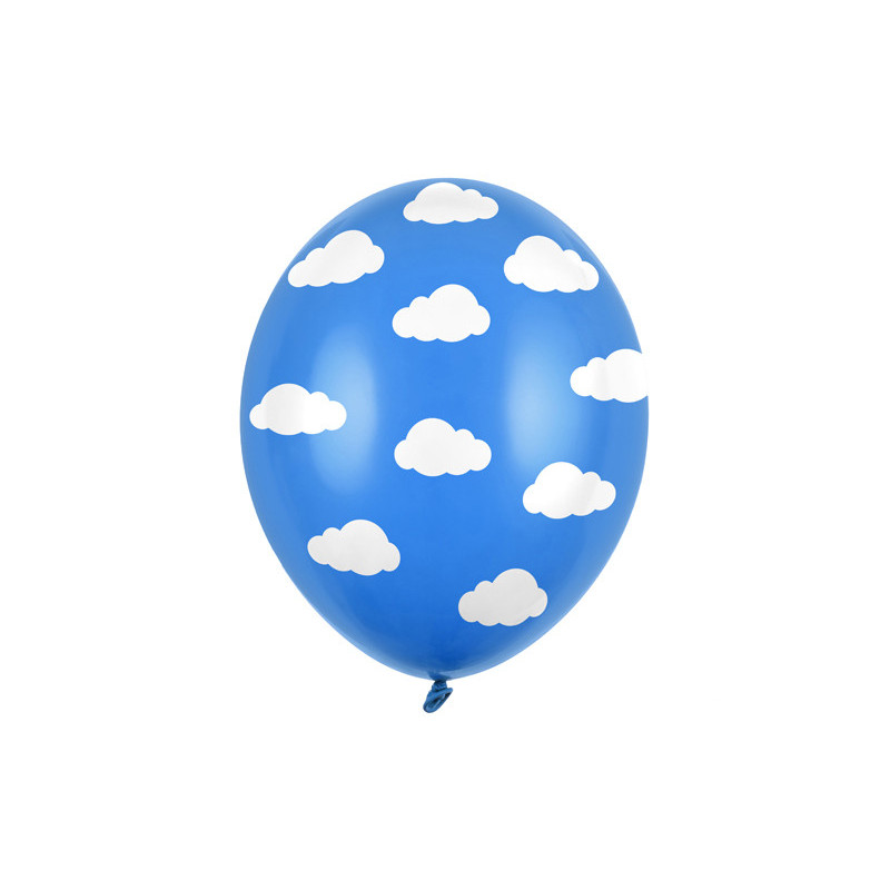 50 stk. Balloons 30cm, Clouds, Pastel Cornflower Blue (1 pkt / 50 pc.)"