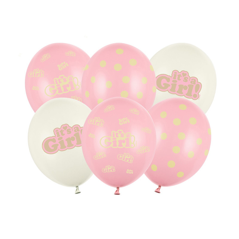 50 stk. Balloons 30cm, It's a Girl, Pastel Mix (1 pkt / 50 pc.)"