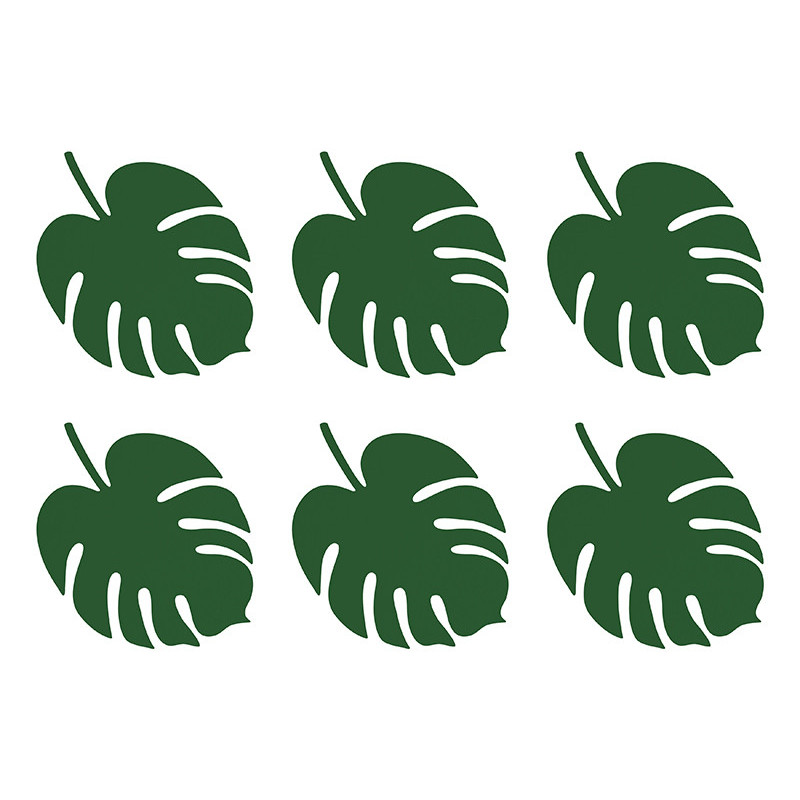 Bordkort aloha - monstera 6 stk