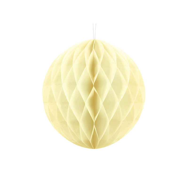 1 stk. Honeycomb bold i Creme diameter ca. 30 cm, genanvendelig, montering med klips