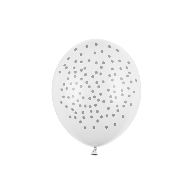 50 stk. Balloons 30cm, Dots, Pastel Pure White (1 pkt / 50 pc.)"