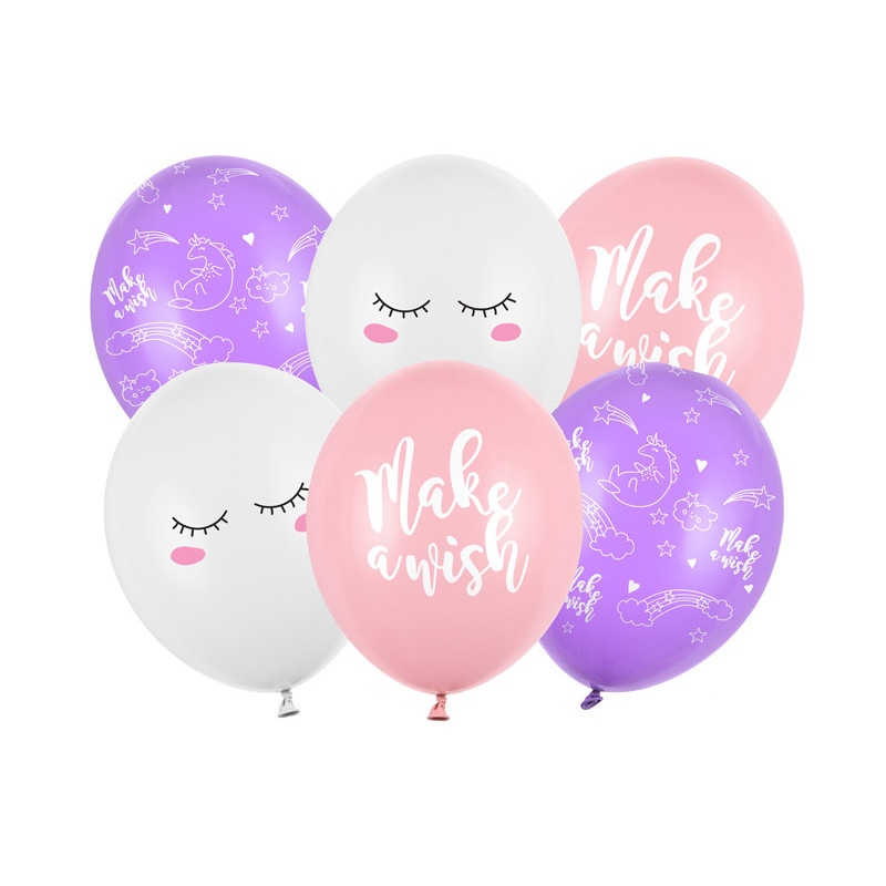 6 stk. Balloons 30cm, Unicorn, mix (1 pkt / 6 pc.)"