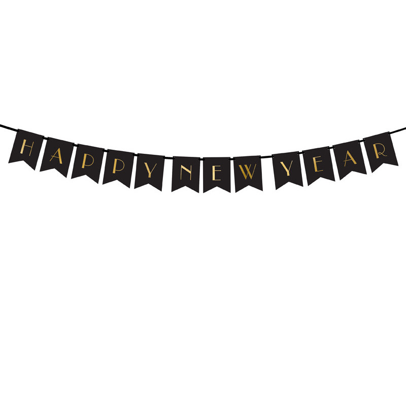 Happy New Year banner - Sort 15 x 170 cm