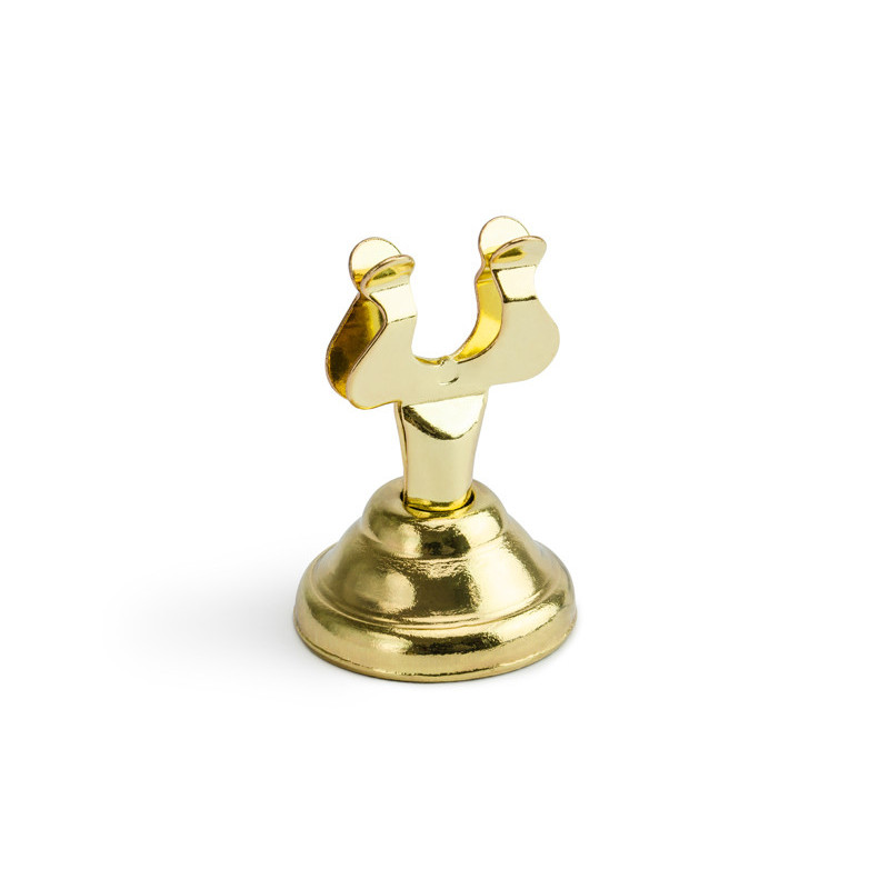 1 stk. Elegant bordnummer holder i guld, 4 cm – stilfuld og funktionel til bryllup, reception og fest