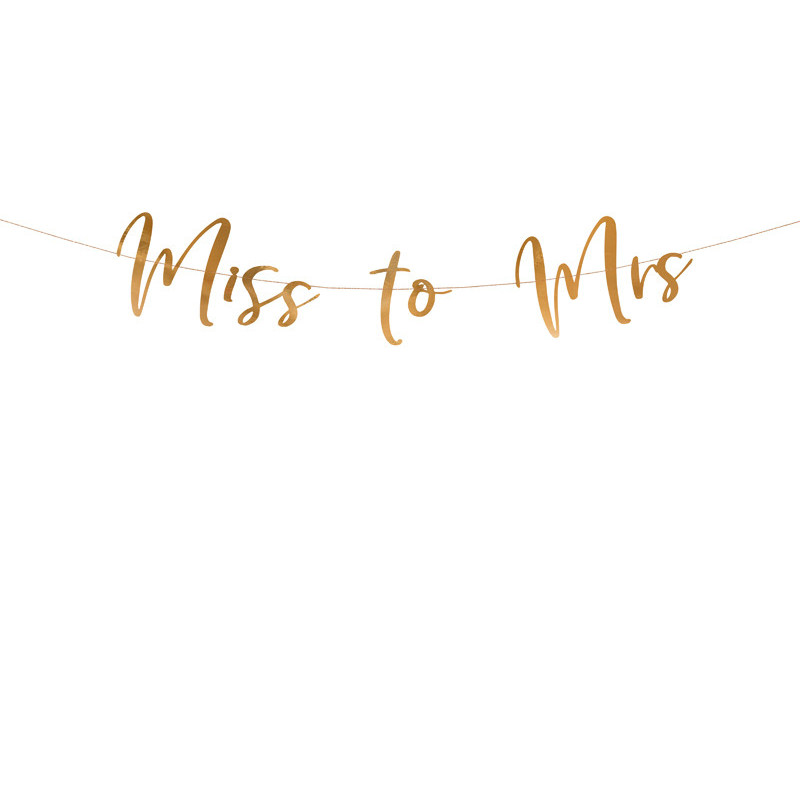 Polterabend banner - Miss to Mrs - Rose guld  18x76 cm 