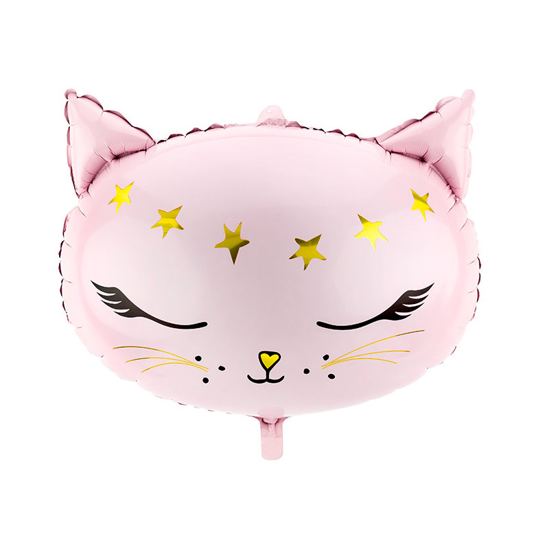 1 stk. folieballon Cat 19" rød metal med automatisk lukkesystem til helium eller luft, 48x36 cm