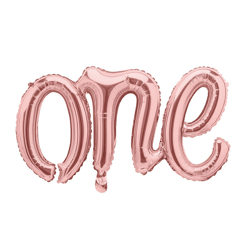 One - tekst 26" rose guld- folieballon