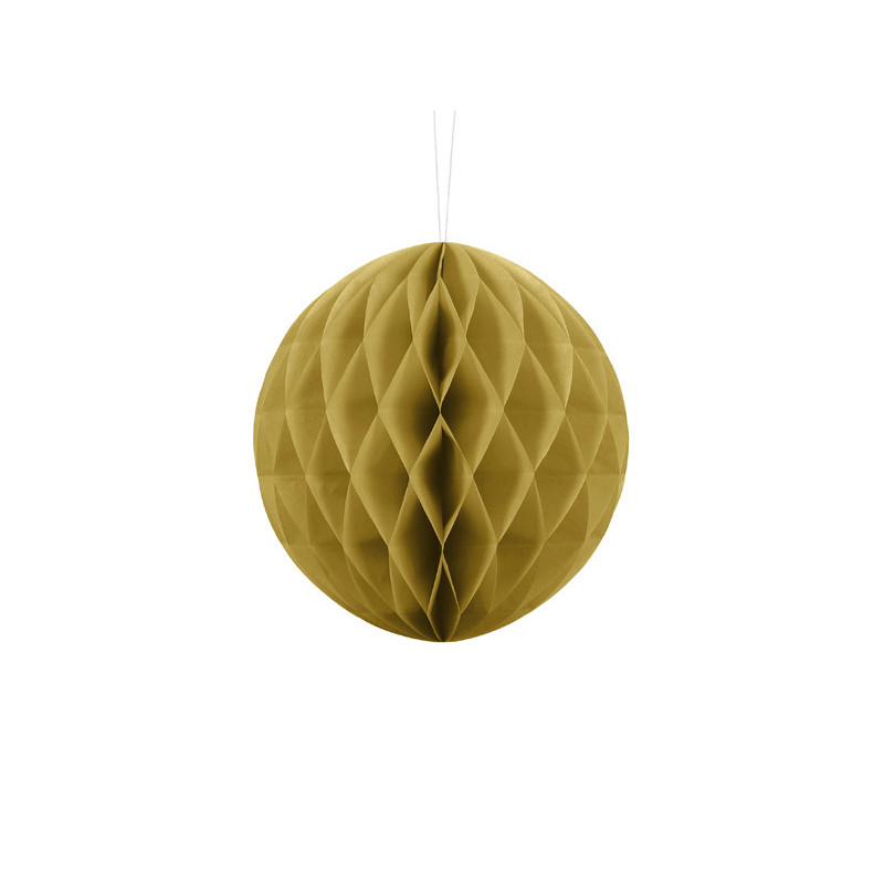 1 stk. Honeycomb bold i guld, diameter ca. 20 cm, genanvendelig med klips til nem montering