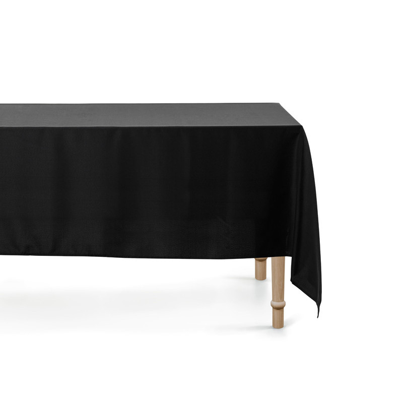 1 stk. Elegant Sort Polyester Borddug – 180x300 cm slidstærk og genanvendelig til festlige begivenheder