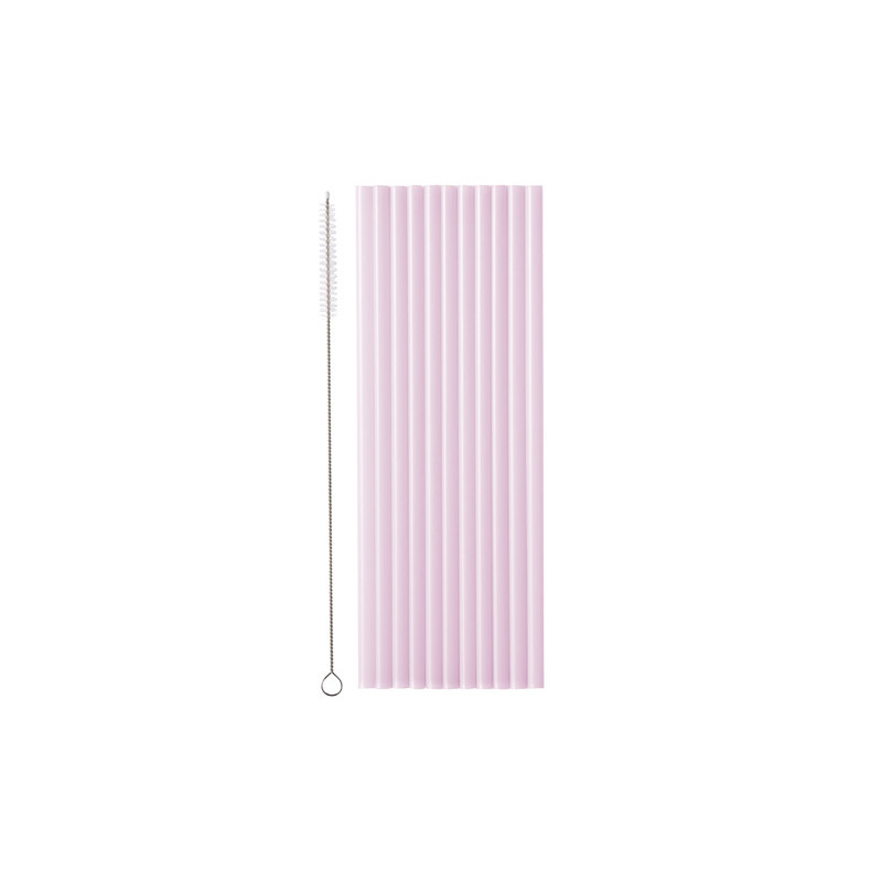 Plastic straws, 23 cm, violet (1 pkt / 12 pc.)