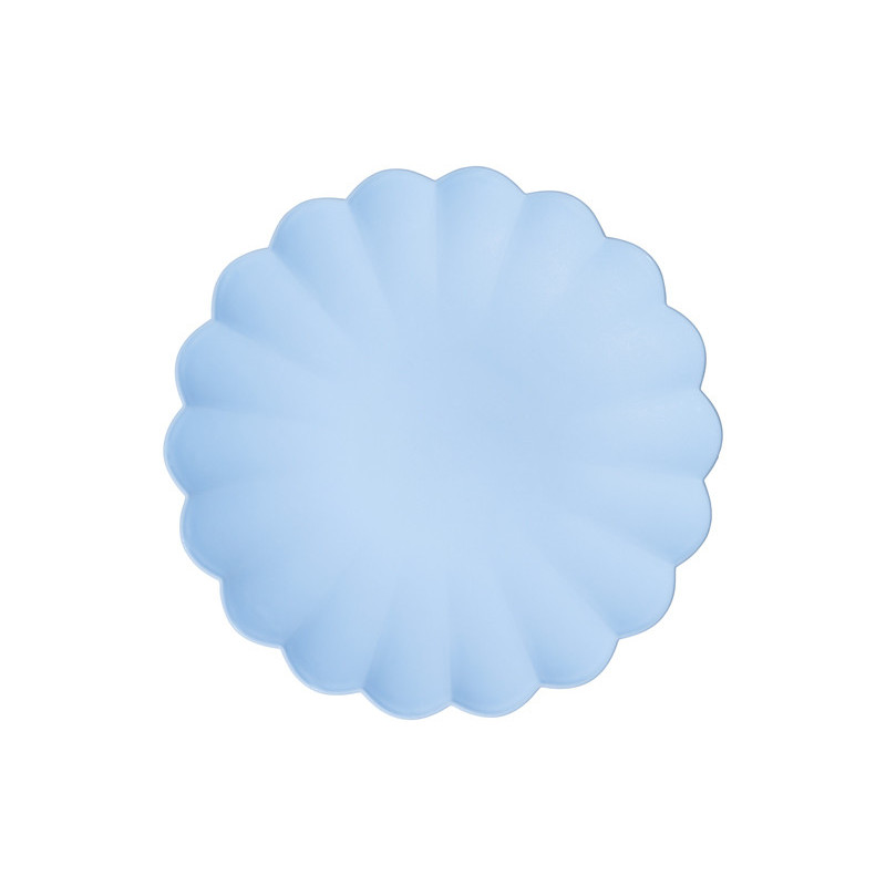 Plastic plates Frill, 22 x 22 cm, light blue (1 pkt / 4 pc.)