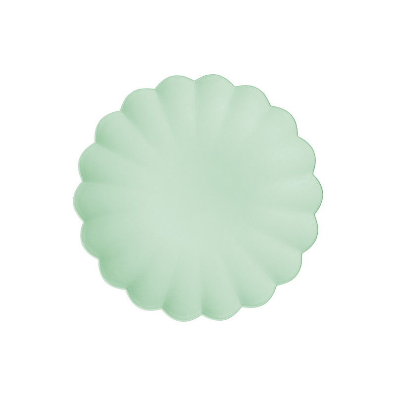 Plastic plates Frill, 22 x 22 cm, sage (1 pkt / 4 pc.)