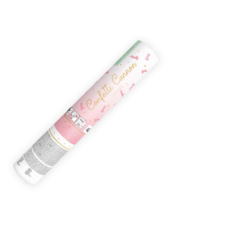 Tube with Confetti Penises, light pink, 20cm