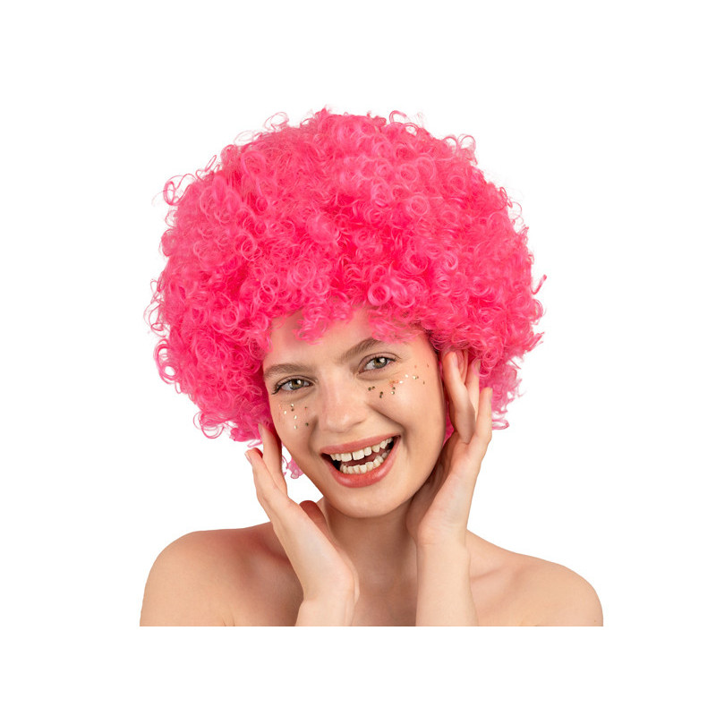 Afro wig, light pink