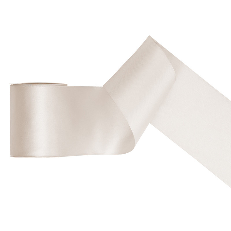 Satin Ribbon, off-white, 100mm/25m