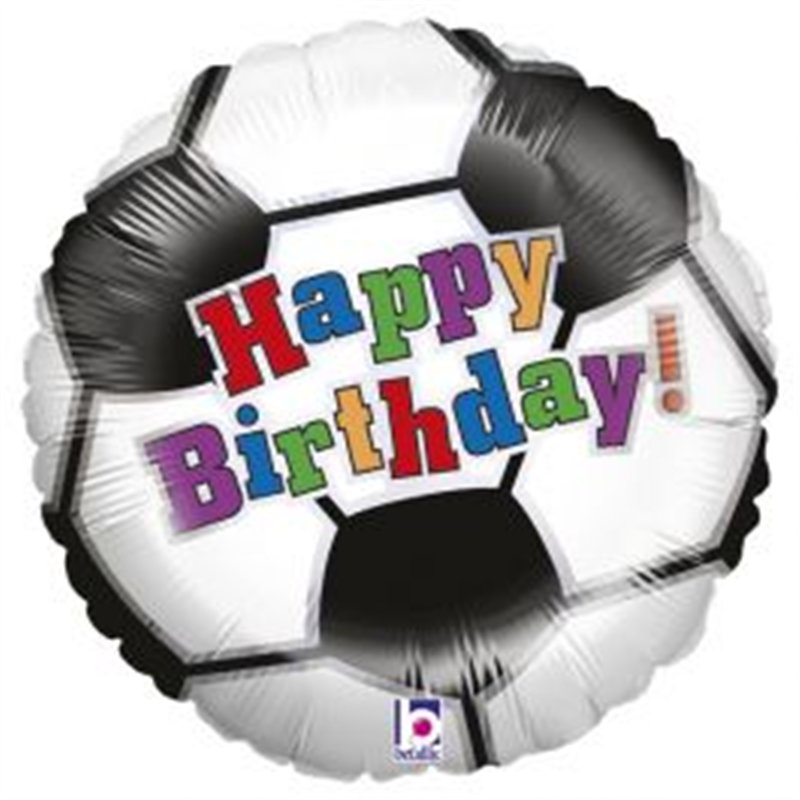 Happy Birthday Fodbold 18" folieballon