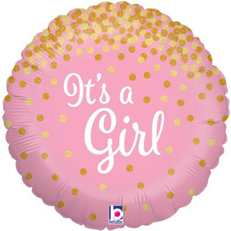 It's a girl 18" folieballon holografisk glitter