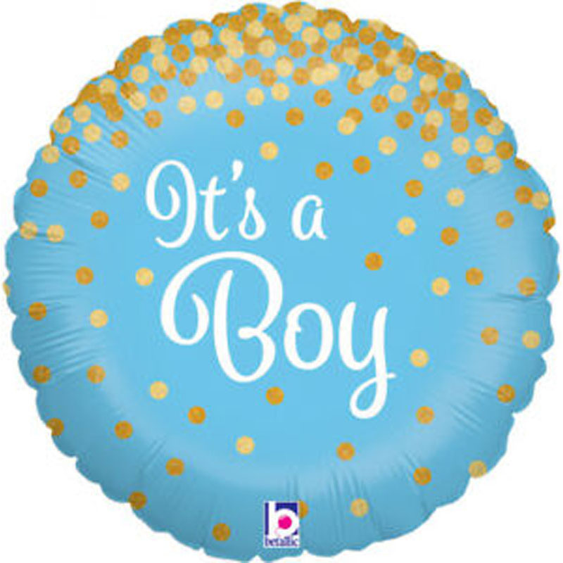 It's a boy 18" folieballon holografisk glitter