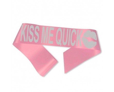 Kiss me quick ordensbånd i pink